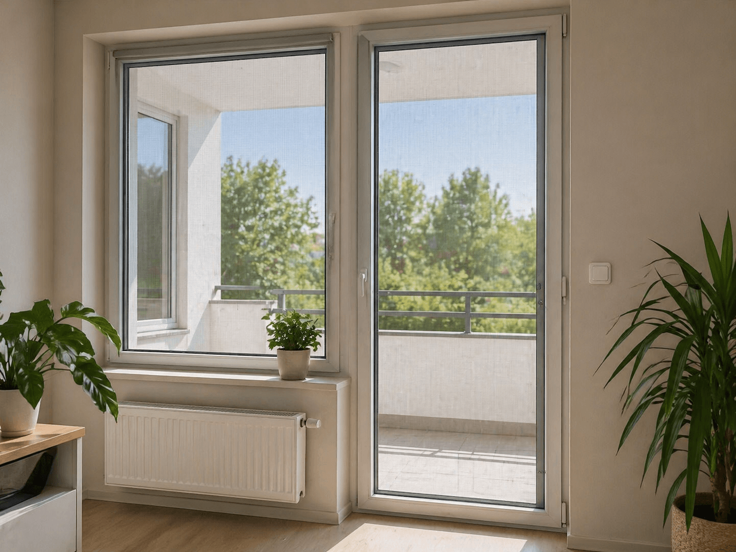 Plase insecte montate pe fereastra si usa de balcon